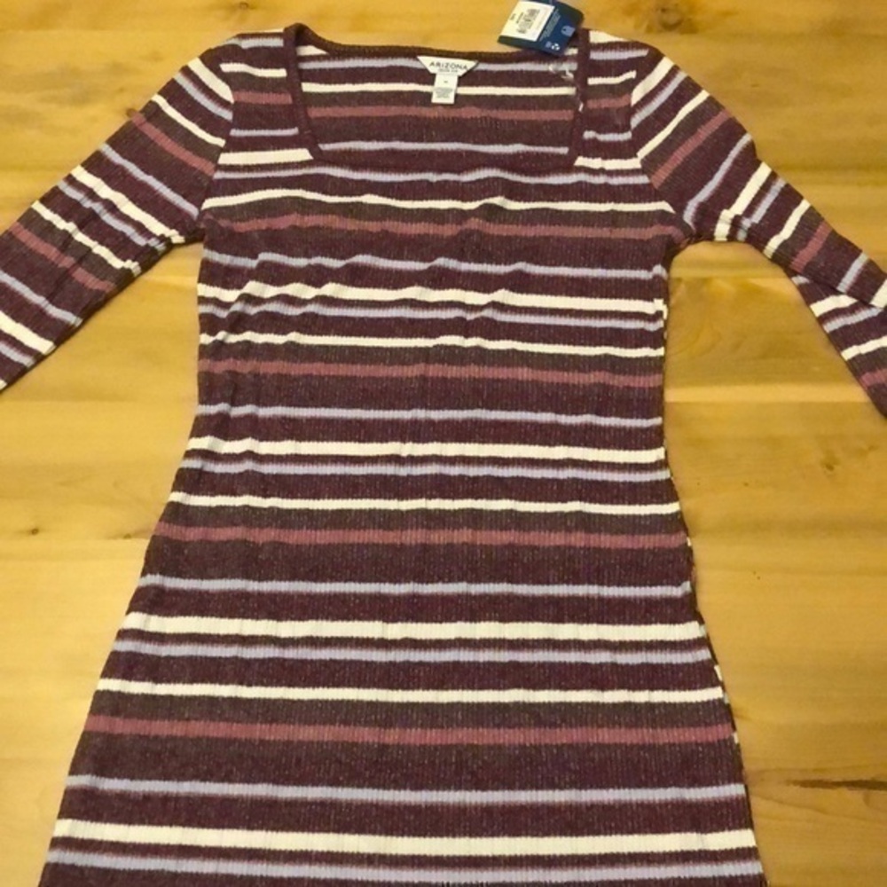 Arizona Long sleeve striped dress Medium New